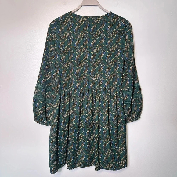 Zara Trafaluc Paisley Print Dress Lined Mini Long Sleeve Bloggers Favorite Small - Picture 5 of 10